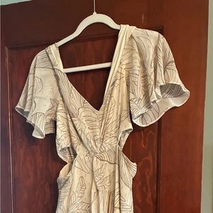 Gold and ivory mid length dress